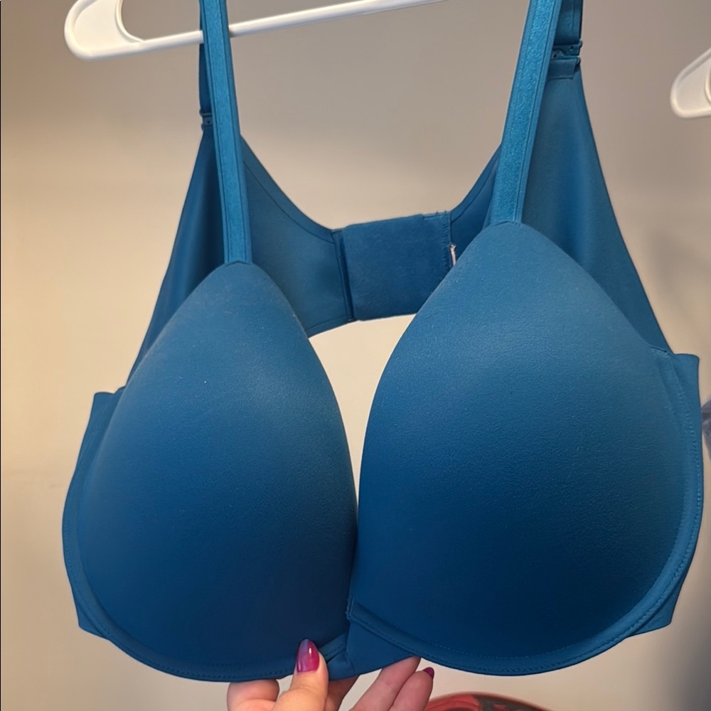 Teal Victoria secret bra push up with side smoothing